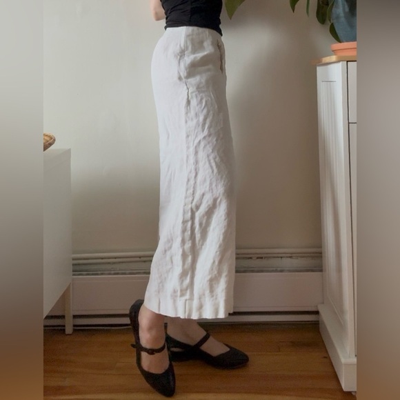 Hermès Paris Vintage 100% Linen Wide-Leg Capris – FR 40 (fits like S/M) - Picture 1 of 8